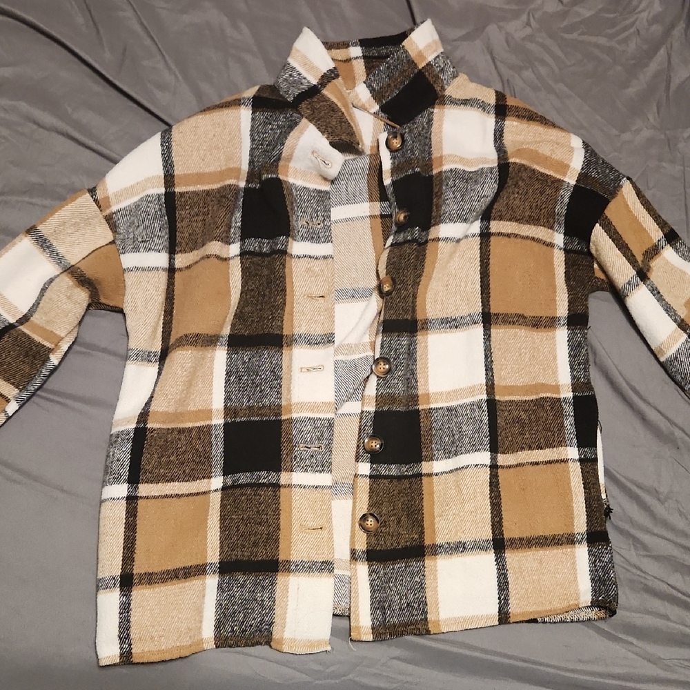 Plaid Womens Shirt in Brown and Black